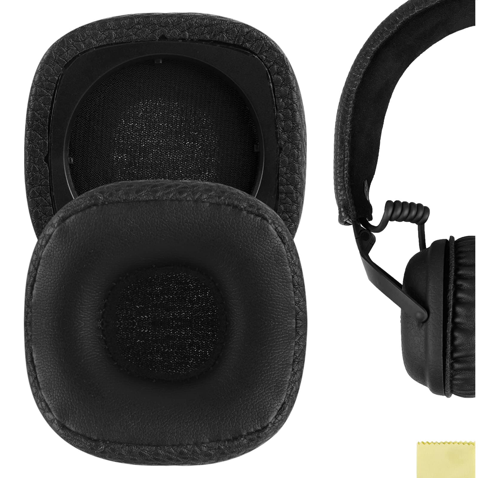 Geekria Replacement Ear Pads for Marshall Major III Wired Wireless, MID ANC Headphones Ear Cushions, Repair Parts (Black)