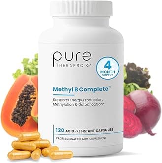- Pure Therapro Rx Methylated B Complex Vitamins Made in USA, 4 Month Supply | Methyl B Complete Quatrefolic 5-MTHF Folate, B12 Methylcobalamin, TMG Trimethylglycine, Methylfolate | Pharm Grade