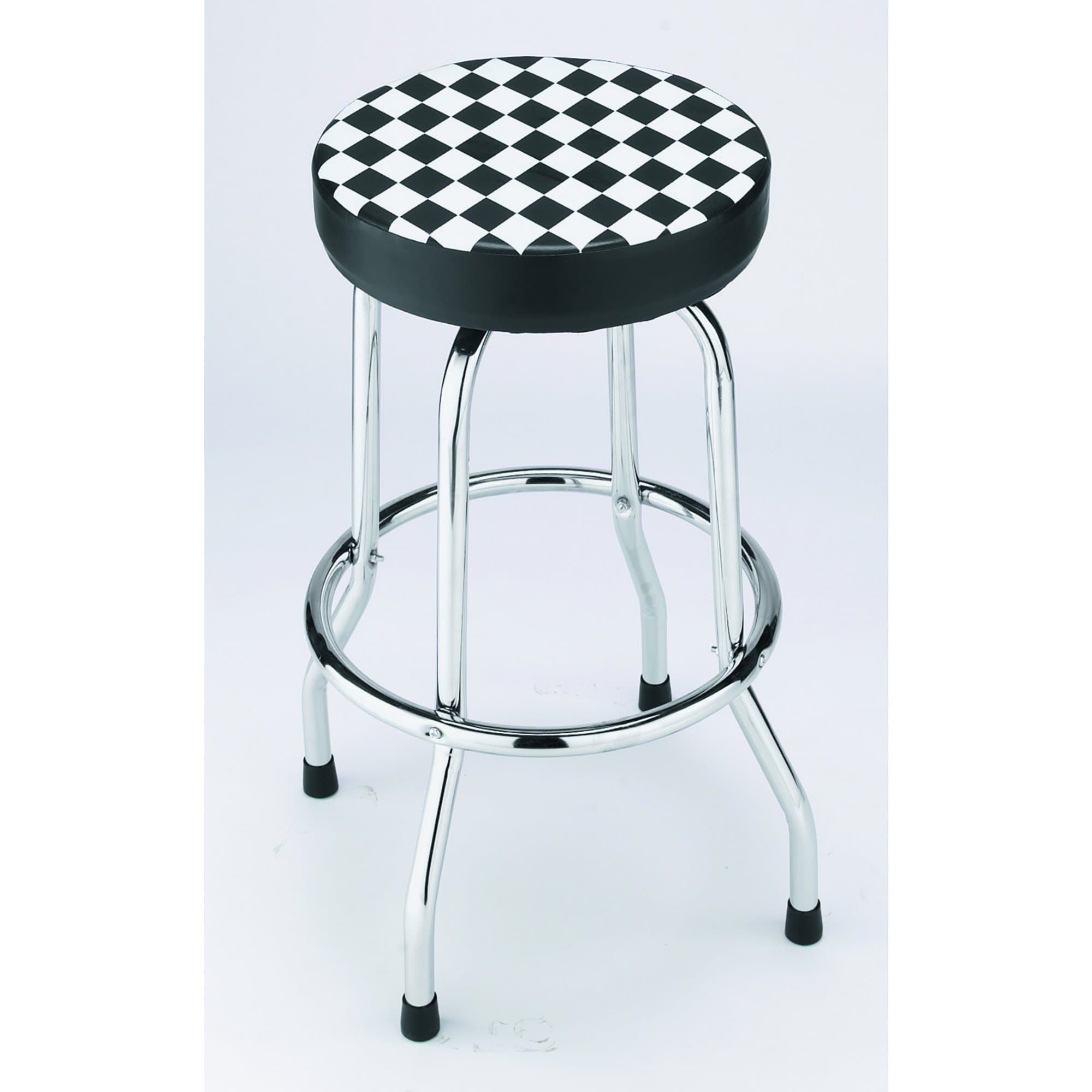 Swivel Bar Stool, Checkered Flag Design