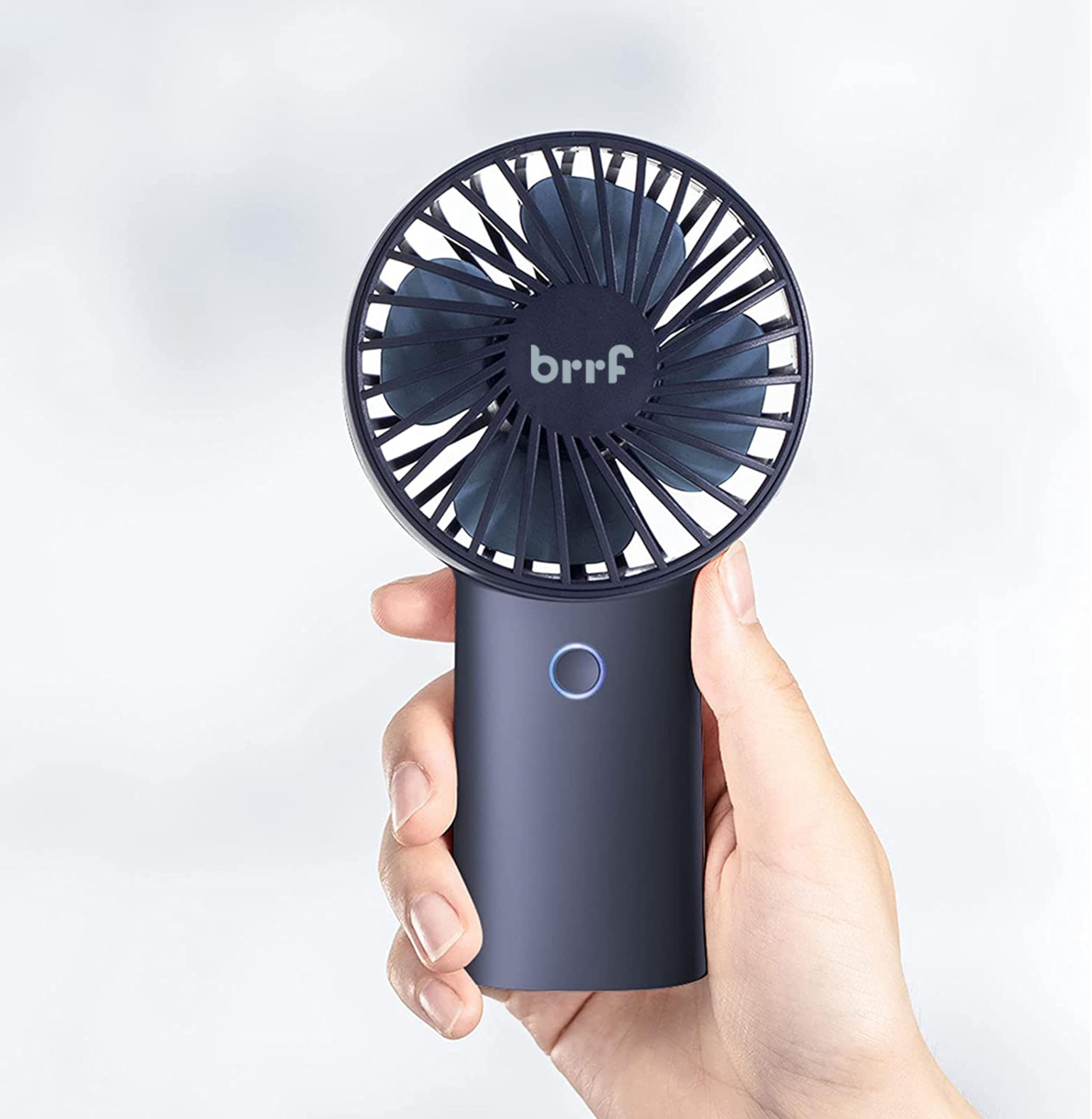 Mini Thunder Handheld Fan (Upto 18 Hours Running) Rechargeable 4000 Mah Battery Operated Portable Fan, Desk Fan, Carry It Anywhere, Blue, 400 mm, 4 stars