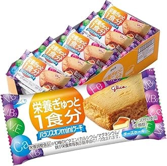 Balance On Mini Cake Cheesecake, 20 Pieces, Nutrition Packed 1 Meal Portion, Ezaki Glico, Nutritionally Balanced Food, Individual Packaging, Small Portions, Glico