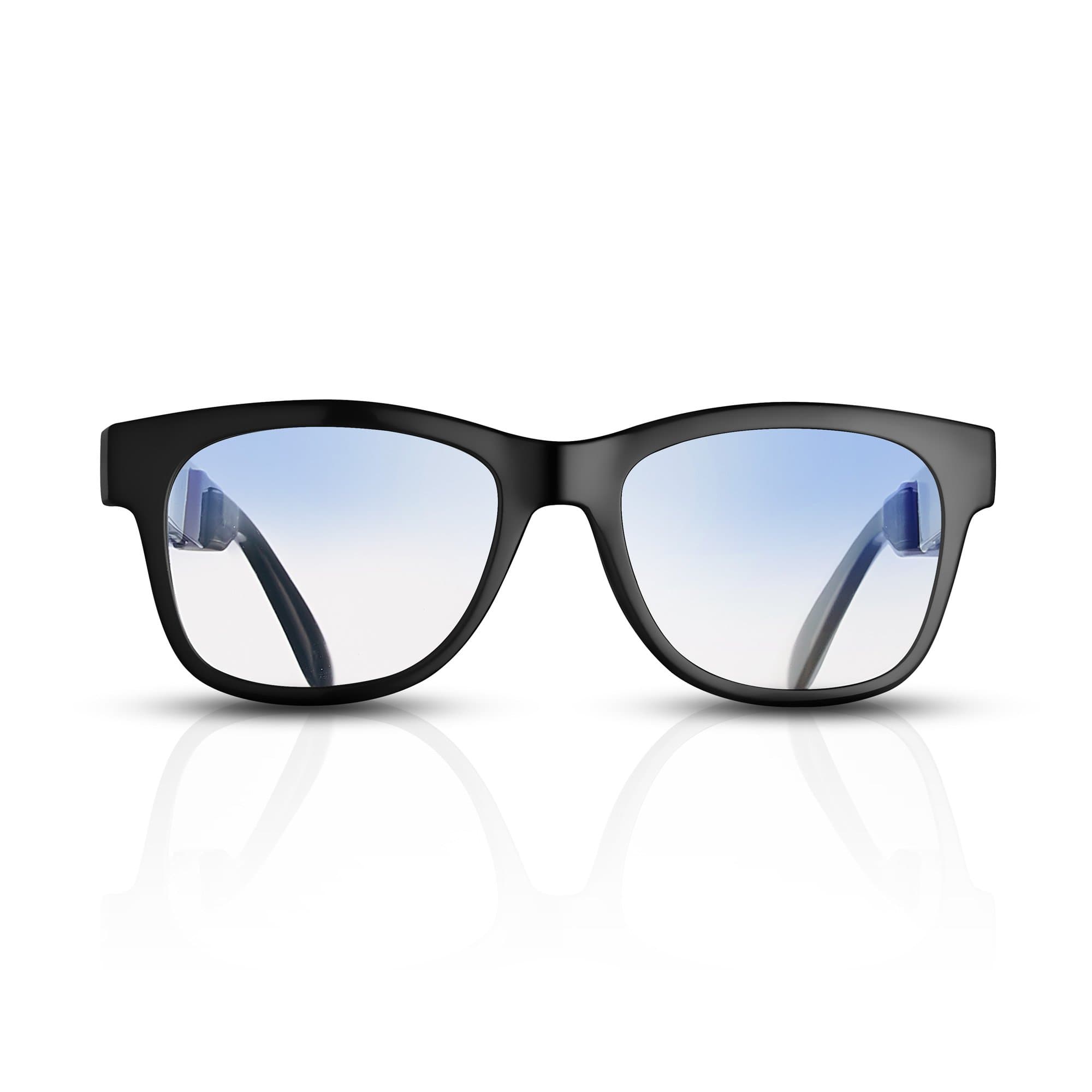 VOCALSKULL Alien 5 Bone Conduction Glasses Wireless Bluetooth 4.2 Polarized Sunglasses Stereo Music Waterproof with Mic Hand-Free for iOS Android Matted Black Frame (Anti Blue Ray)