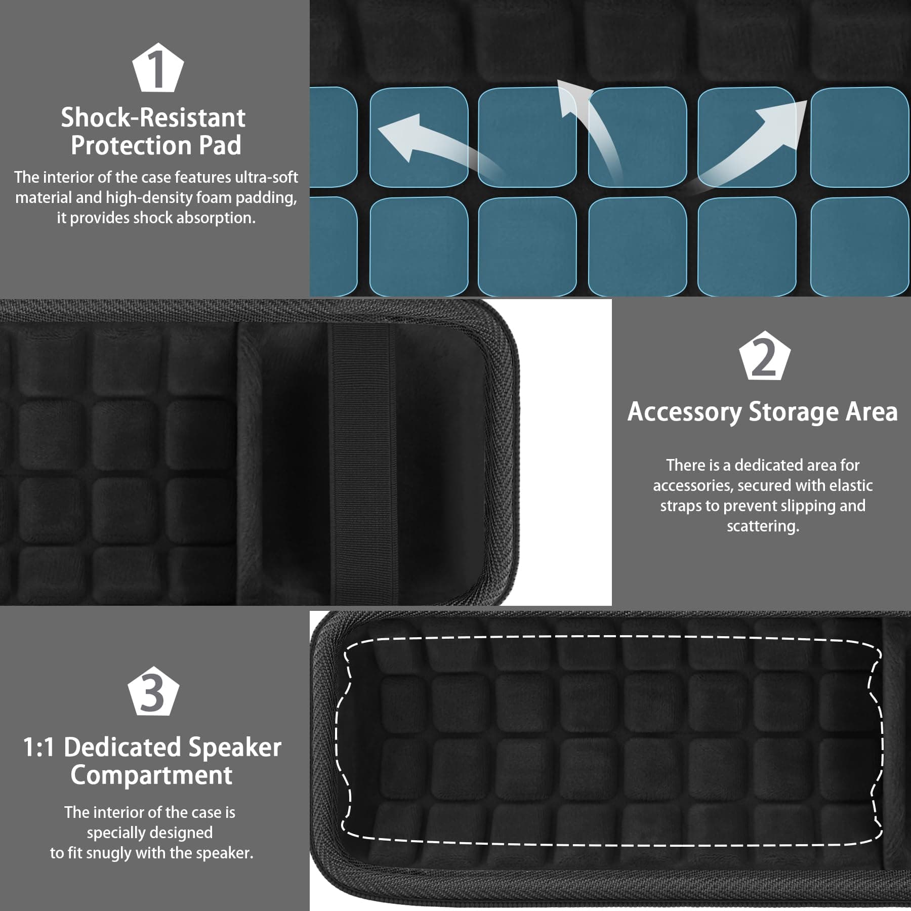 (Case Only) JBL Flip7/Flip6 Bluetooth Speaker Storage Case, Black-co2CREA