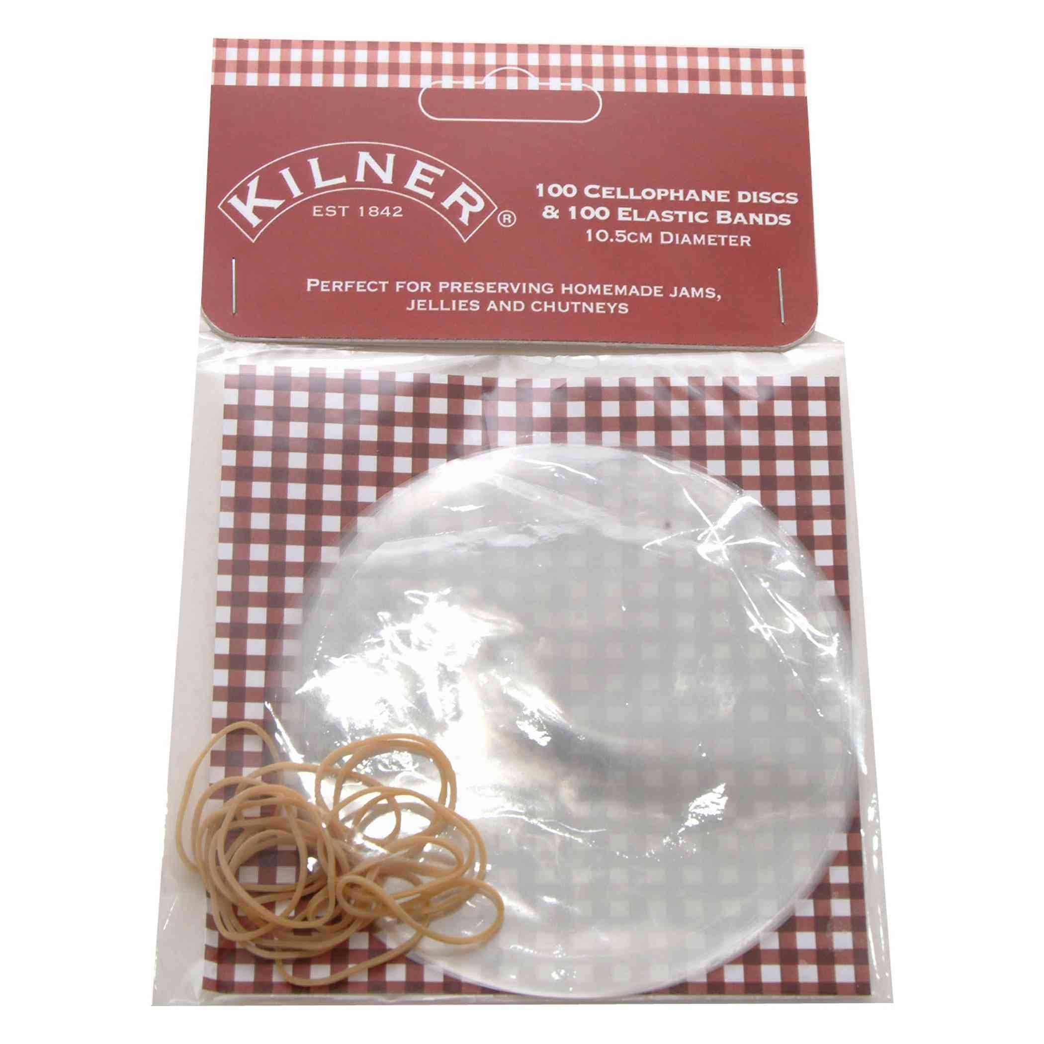 Kilner Cellophane Jam Jar Disc Covers with Bands - White (Pack of 100)