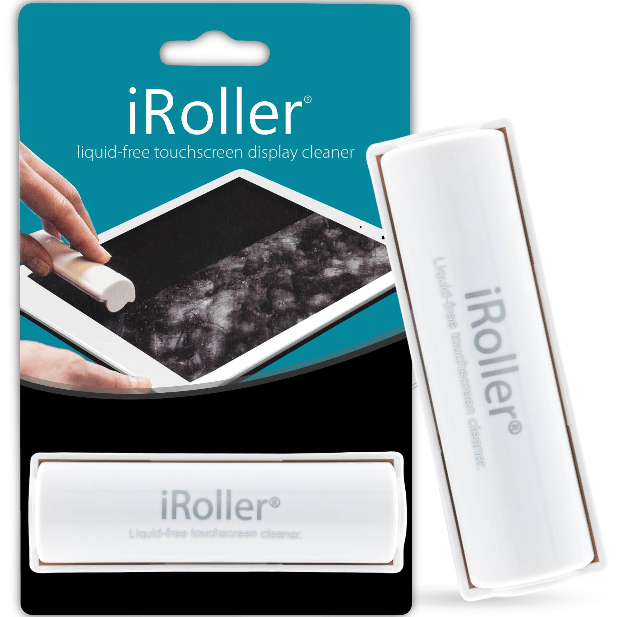 Screen Cleaner by iRoller - No Need for Spray or Wipes - Liquid Free iPad Screen Cleaner Roller Tool - Washable & Reusable - Phone Screen Cleaner Ideal for iPhone, Laptop, Computer Touchscreen - 3.5"