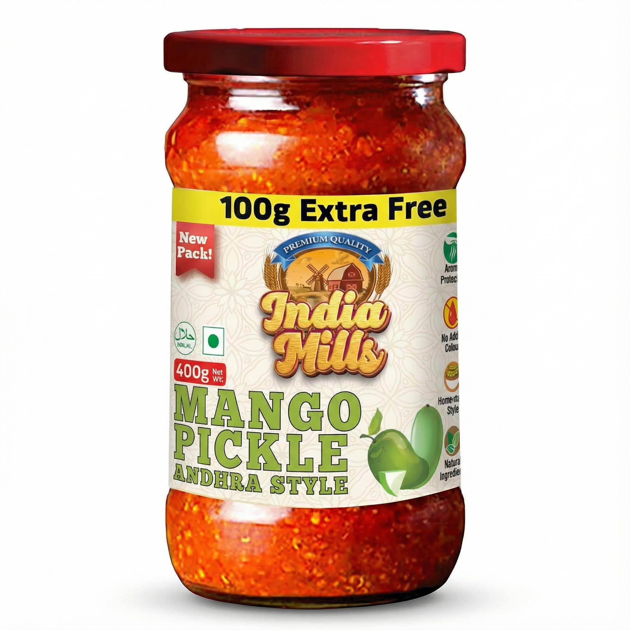 INDIA MILLS Mango Andhra Style Pickle, 400 gm