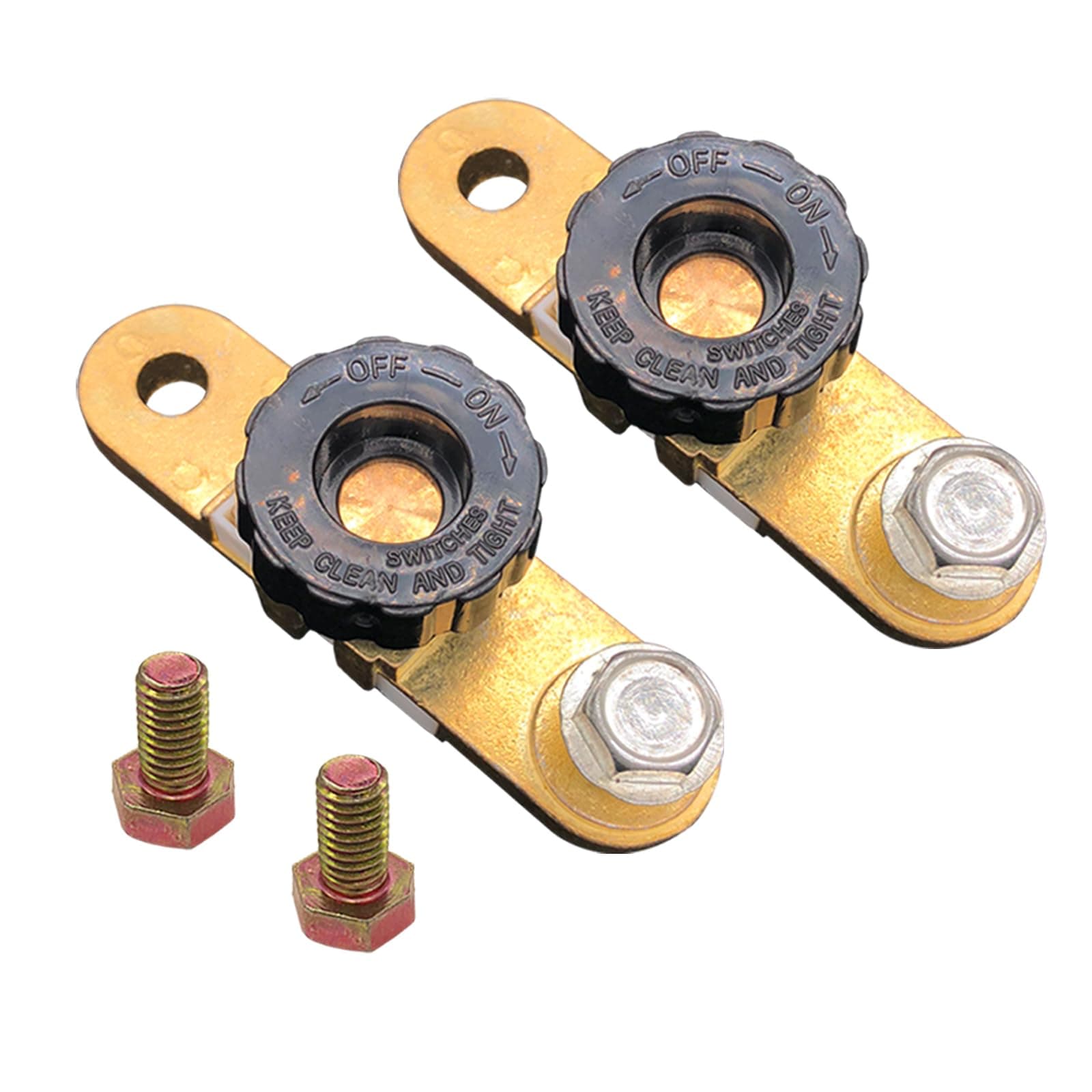Ampper Side Post Battery Disconnect Switch 12V, Quick Disconnect Battery Cut Off Switch Battery Shut Off Kill Switch for Car (with Long Bolt, 2 Pack)