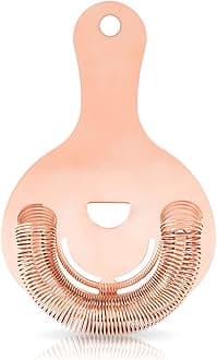 Hawthorne Cocktail Strainer, Stainless Steel Bar Strainer with Copper Finish for Standard and Large Mixing Glasses, Boston Shakers and Shaker Tins, Home Bar Essentials, Bartender Tool, Set of 1