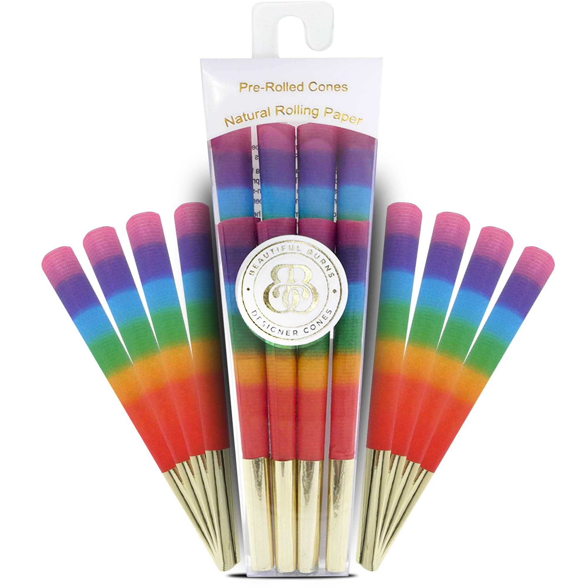 Beautiful Burns, Over the Rainbow Pre-Rolled Cones - 8 Pack of Pre Roll Cone Shells