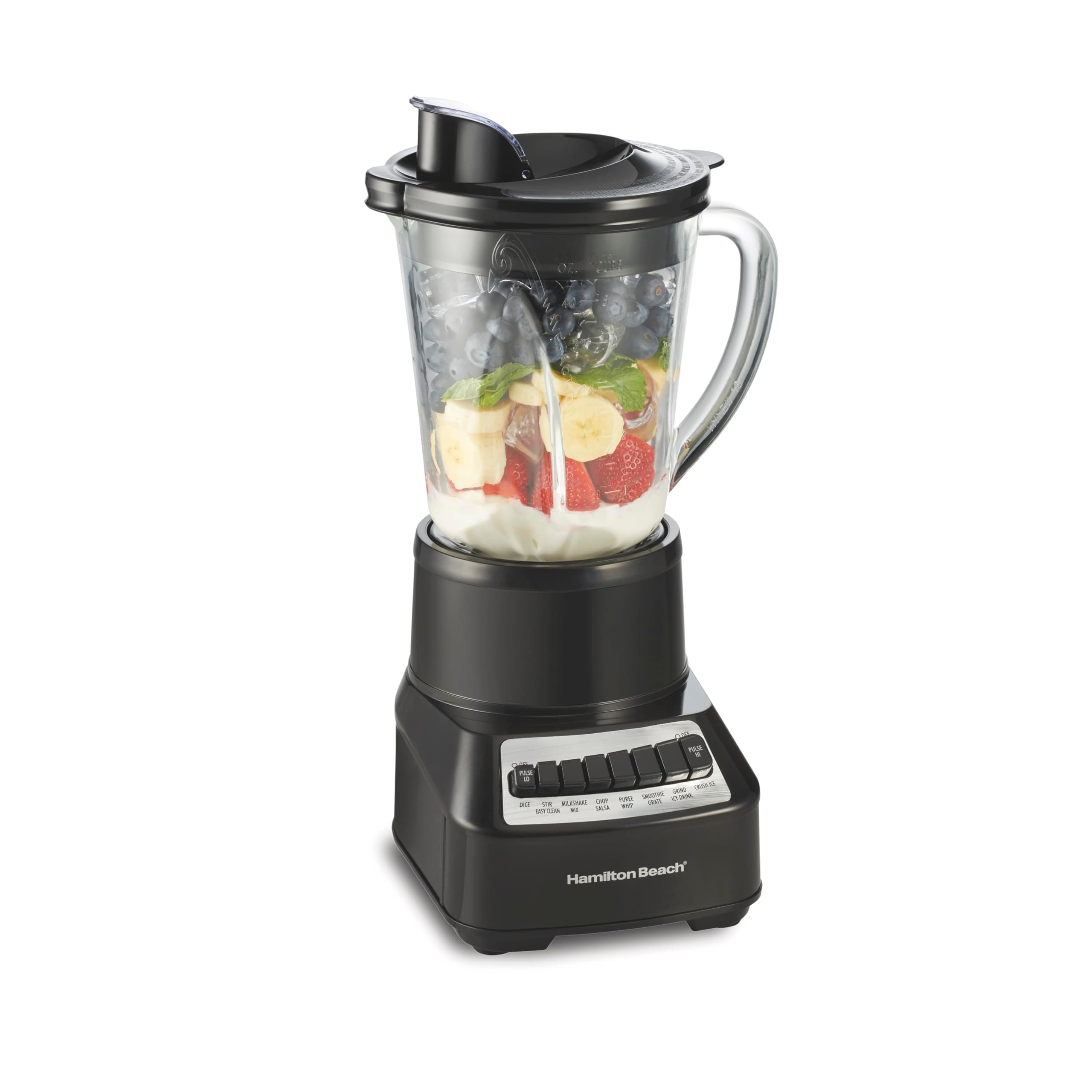 Wave Crusher Multi-Function Blender with 14 Speeds & 40 oz Glass Jar, Black (54220)