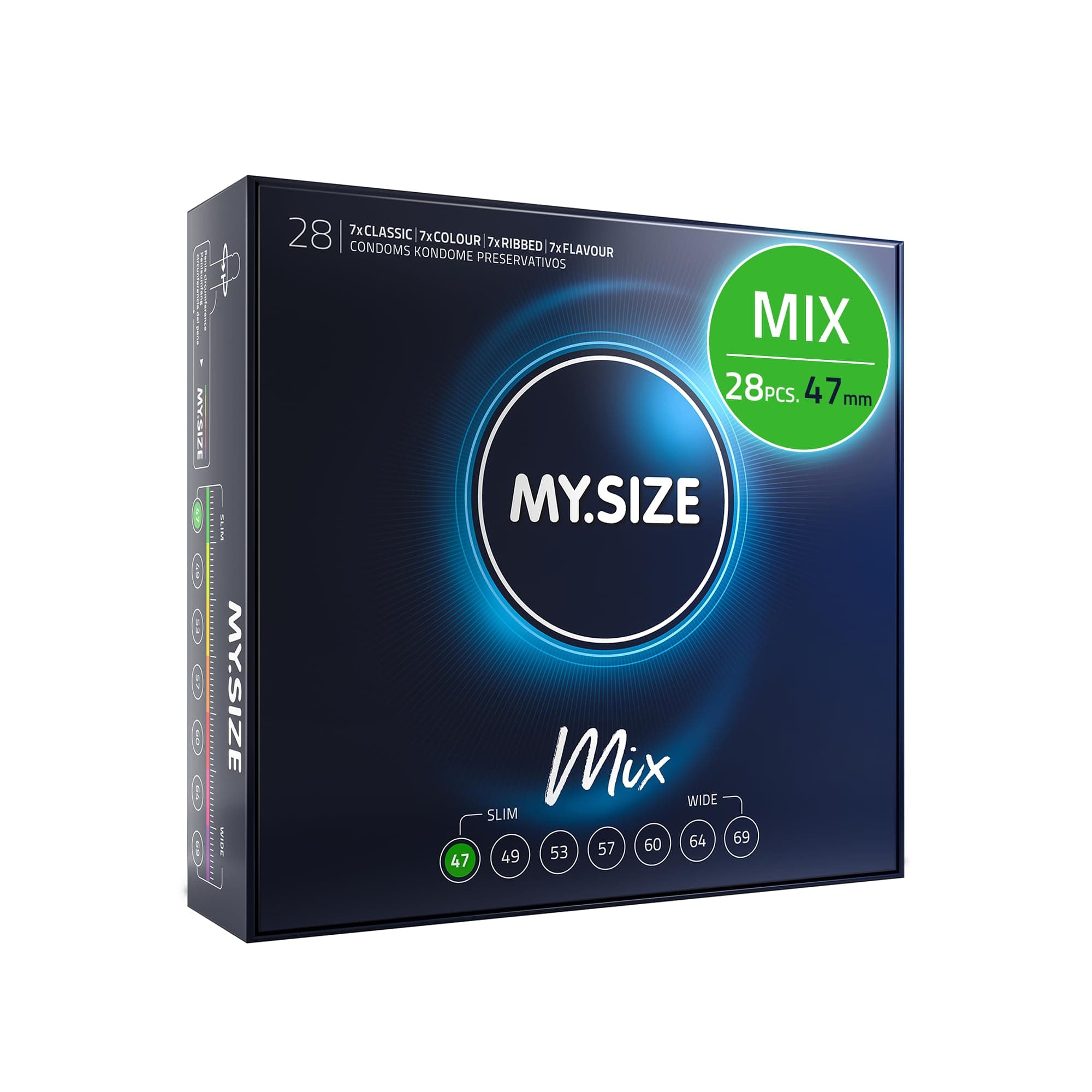 Mix Condoms Size 1, 47 mm, Bulk Pack, Contains 28 Pieces