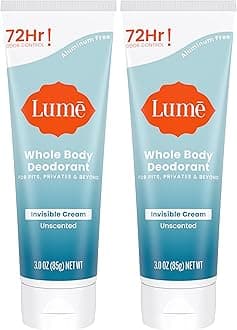 Whole Body Deodorant - Invisible Cream Tube - 72 Hour Odor Control - Aluminum Free, Baking Soda Free, Skin Safe - 3.0 ounce (Pack of 2) (Unscented)