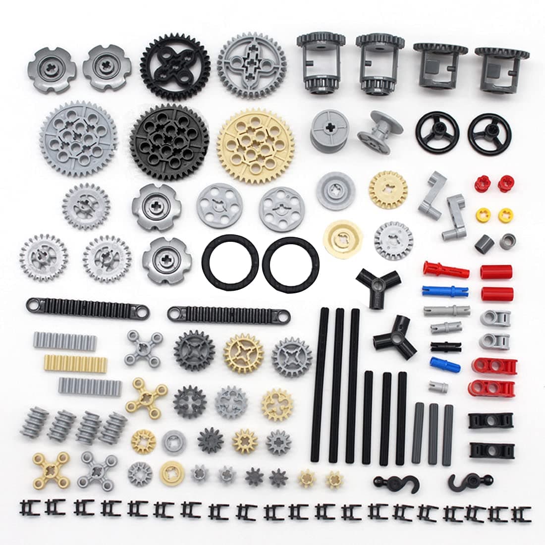 EXFEA Technology Replacement Parts Set, Technology Parts Bricks Kit Engine Gear Equipment Clamping Building Blocks Connector, Compatible with Lego Technic, 116 Pieces