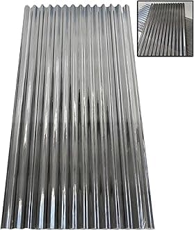 Clear Roofing Panel, 1mm Corrugated Roofing Panels, Cladding Walling Sheeting, Fiberglass Daylighting Panels, Greenhouse Shed Roof Panel, Roofing Sheet, Easy to Roll and Cut(Black,35x43in)