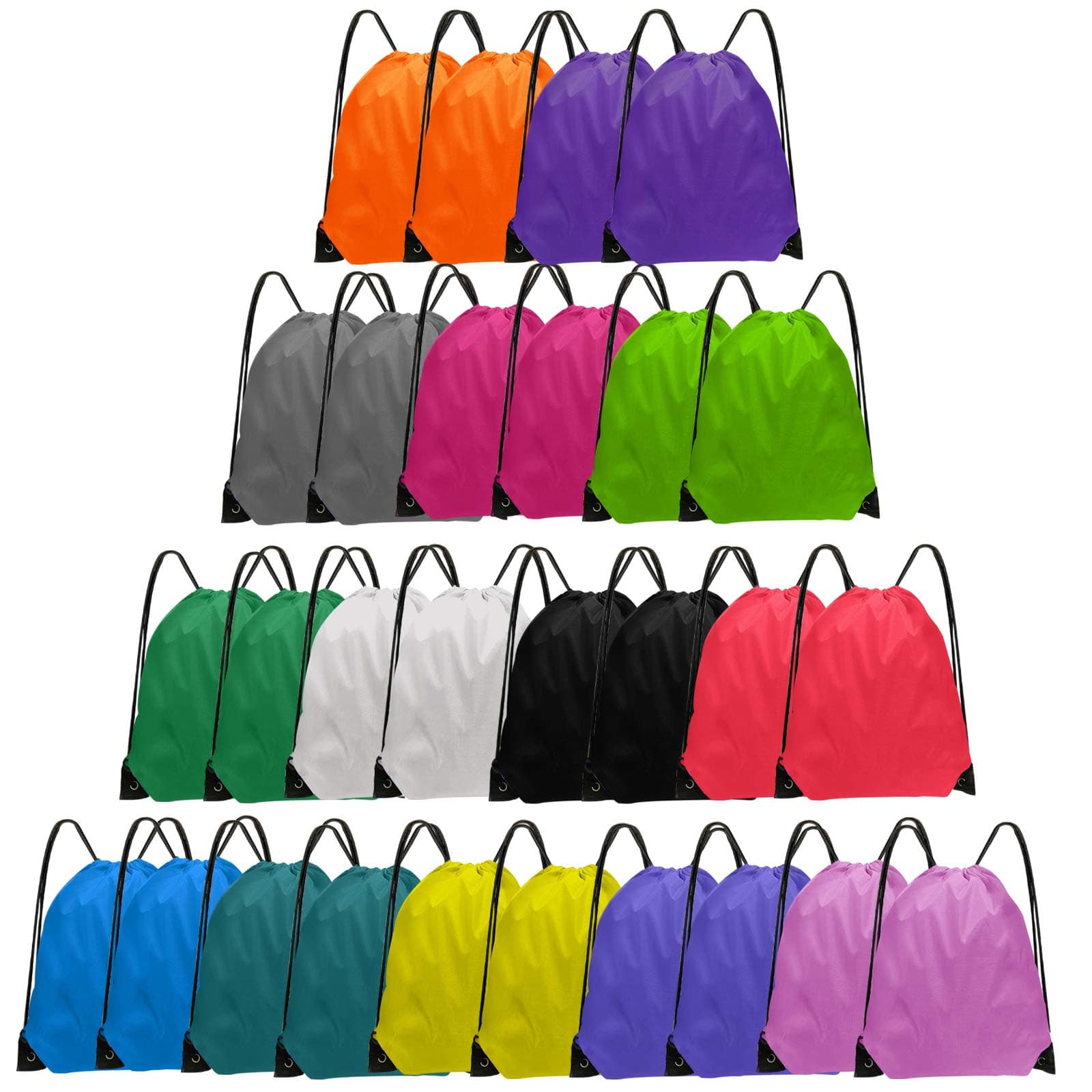 28 Pcs Drawstring Backpack Bulk String backpack Drawstring Bags Cinch Sack Gym Sport Traveling String Bag for Men Women
