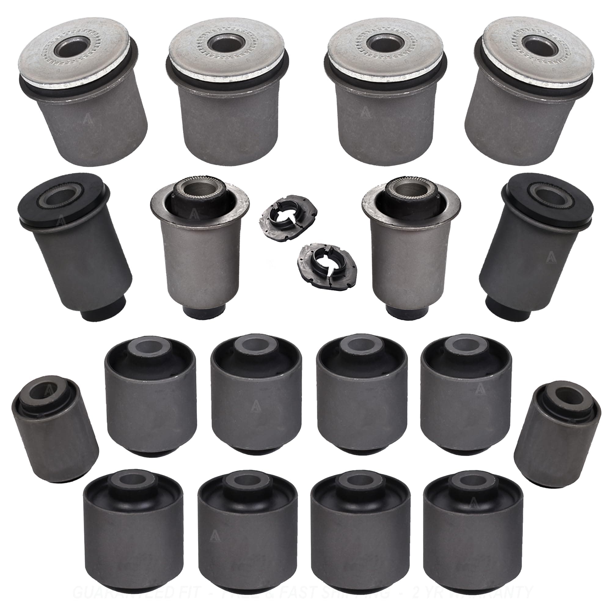 Front Rear Suspension Kit of 18 pcs - Front Upper & Lower Control Arm Bushings, Rear Upper & Lower Trailing Arm Bushings & Rear Panhard Rod Bushings for CRUISER & LX470 4WD Year 1998-2007