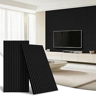 AKK-Star Acoustic Wall Panels 3D Decorative Soundproof Sound Absorbing Panels for Walls & Ceilings - Suitable for Living Room, Meeting Room, TV Wall(Black 22#, 2Pack-120cm)