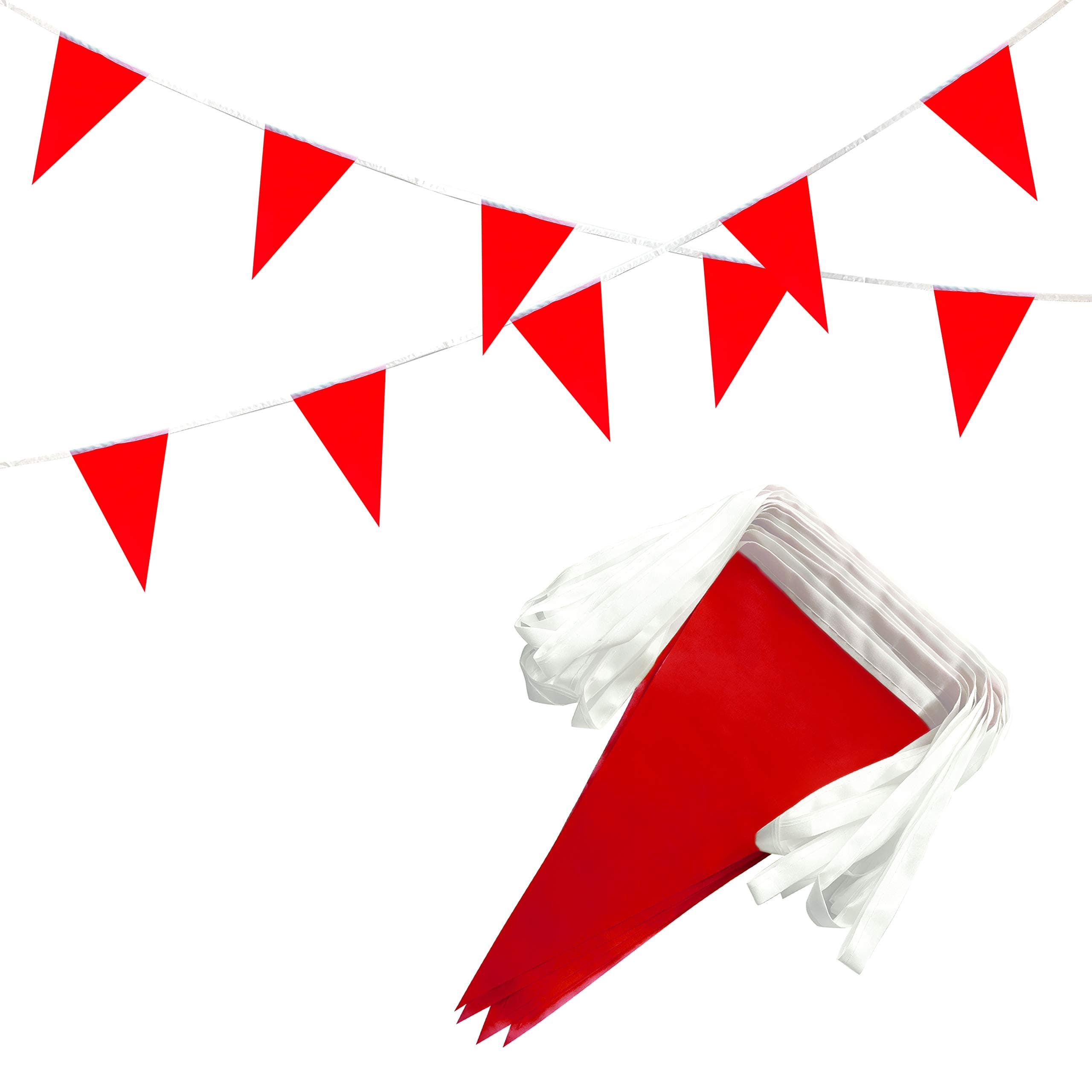 TSMD Solid Red Pennant Banners Flags String DIY Bunting Flags,Party Decorations for Grand Opening,Kids Birthday,Party Events Celebration