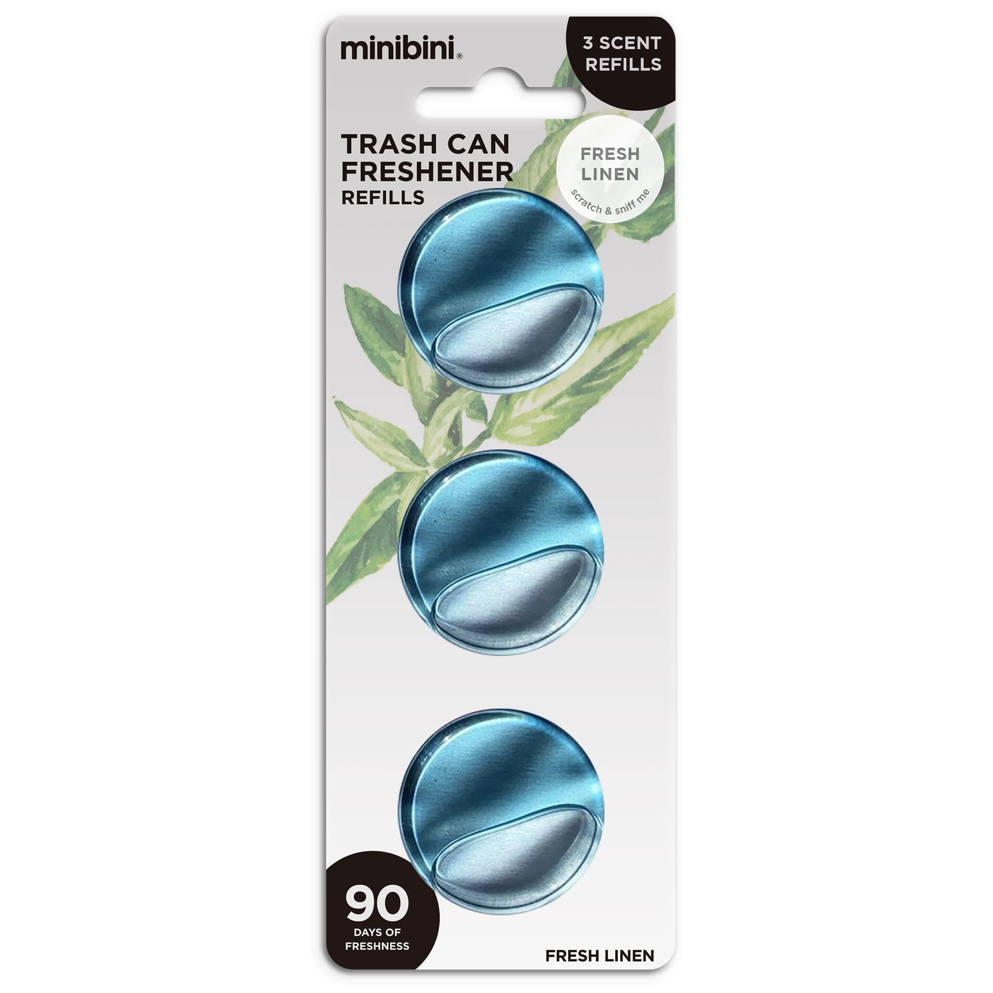 Minibini Trash Can Deodorizer and Odor Eliminator, Garbage Can Air Freshener and Odor Control Up to 30 Days, Refill Pack