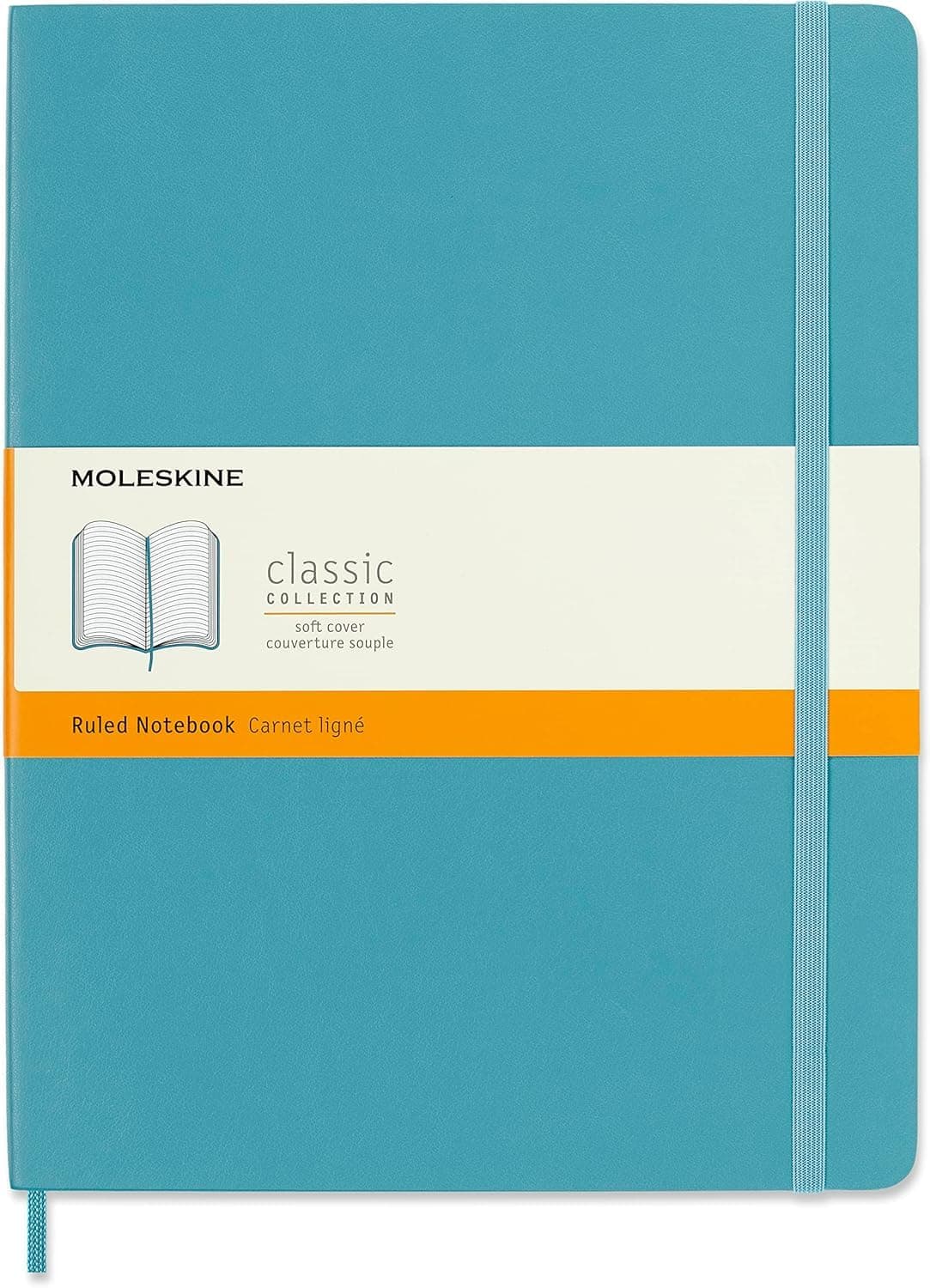 Classic Notebook, Soft Cover, XL (7.5" x 9.5") Ruled/Lined, Reef Blue, 192 Pages