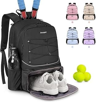 Tennis Bag Holds 2 Rackets, Professional Tennis Bags for Women, Tennis Backpack with Ventilated Shoe Compartment