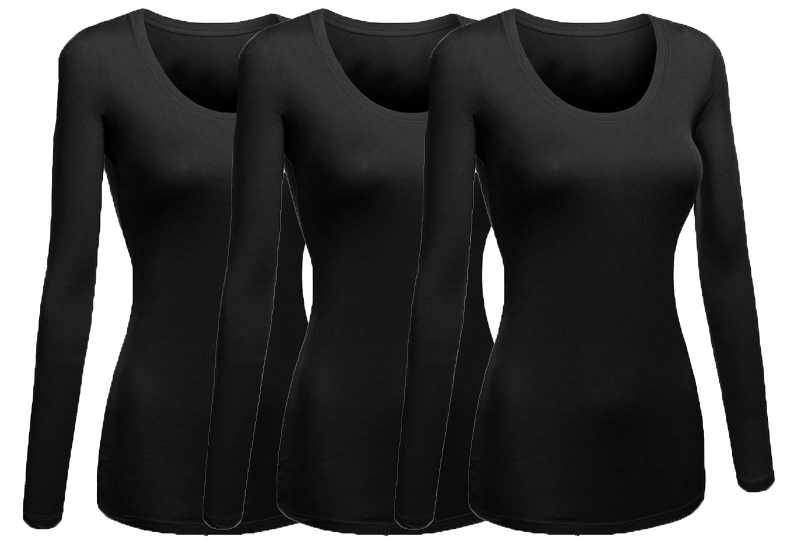 EmmaliseWomen's Basic Athletic Fit Tshirt Long Sleeves Round Crew Neck Tee