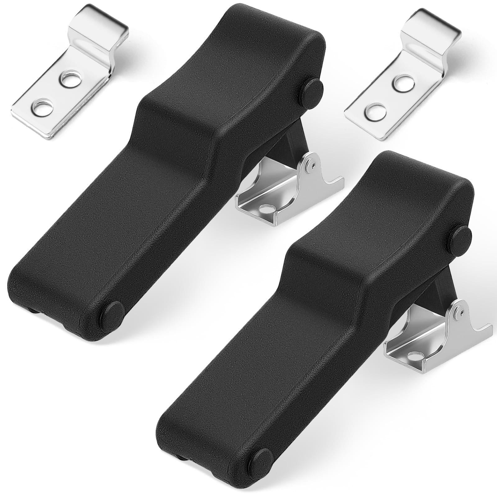Mudder 2 Pcs Flexible Rubber Draw Latch, Front Storage Rack Rubber Latch for Cooler, Boat Compartment Cargo Box with Stainless Steel Keeper and Bracket