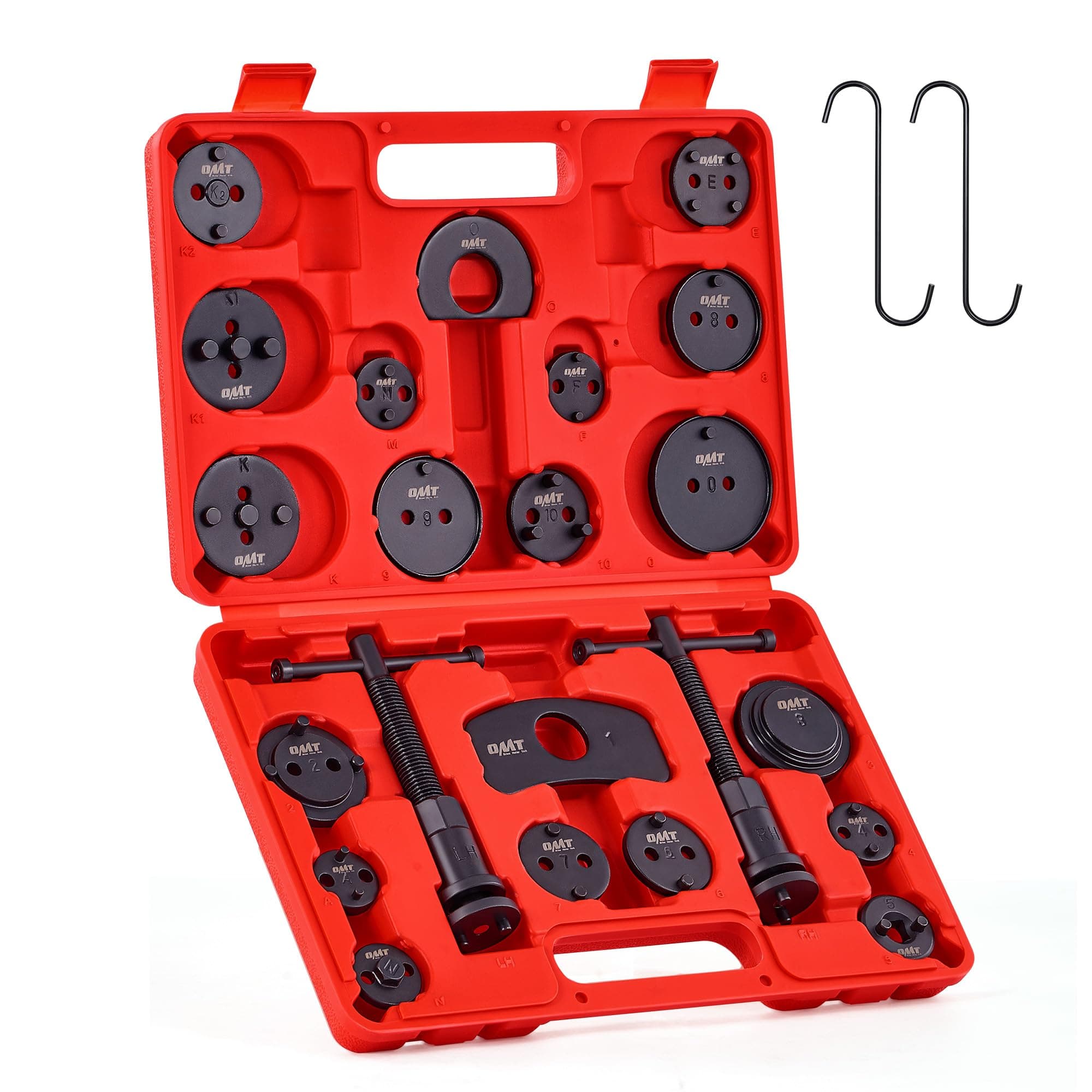 Orion Motor Tech Disc Brake Pad and Caliper Service Tool Kit | Professional Disc Brake Caliper Compression Tool Kit | Universal Disc Brake Caliper and Piston Wind Back Tool Set with Case