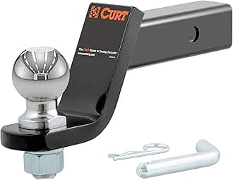 CURT 45042 Trailer Hitch Mount with 2-5/16-Inch Ball & Pin, Fits 2-Inch Receiver, 7,500 lbs, 4-Inch Drop, Black