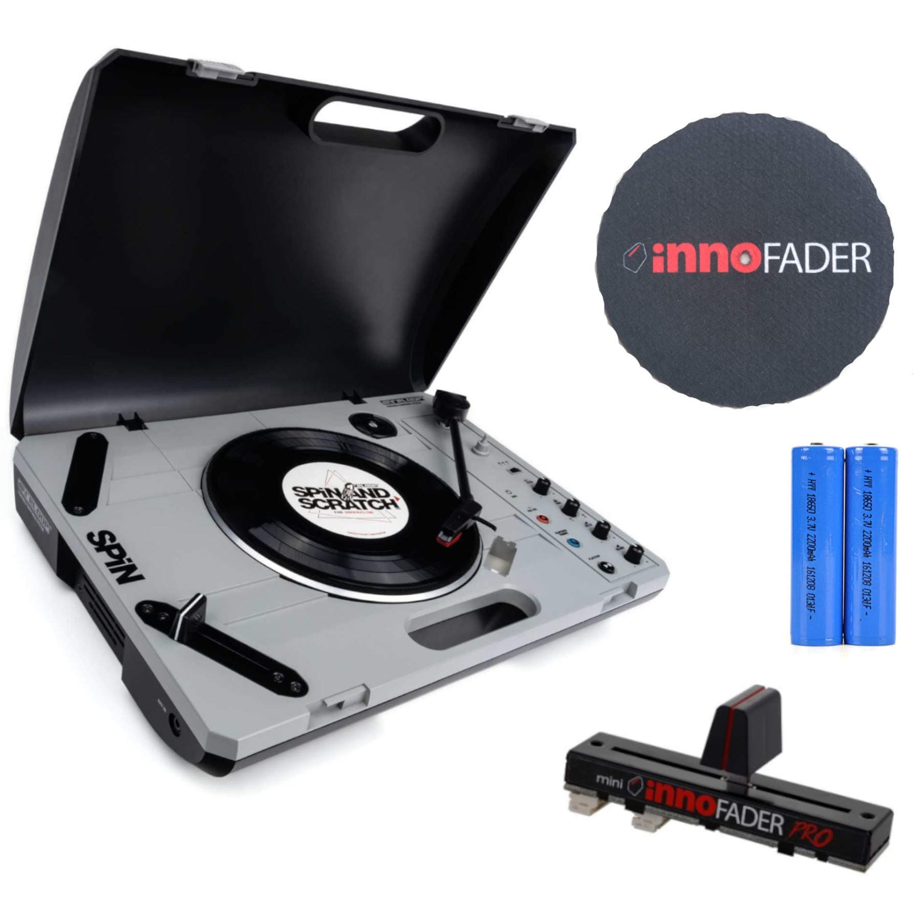 Reloop Spin W/ Mini Innofader Pro, Innofader Slipmat, and Free Batteries