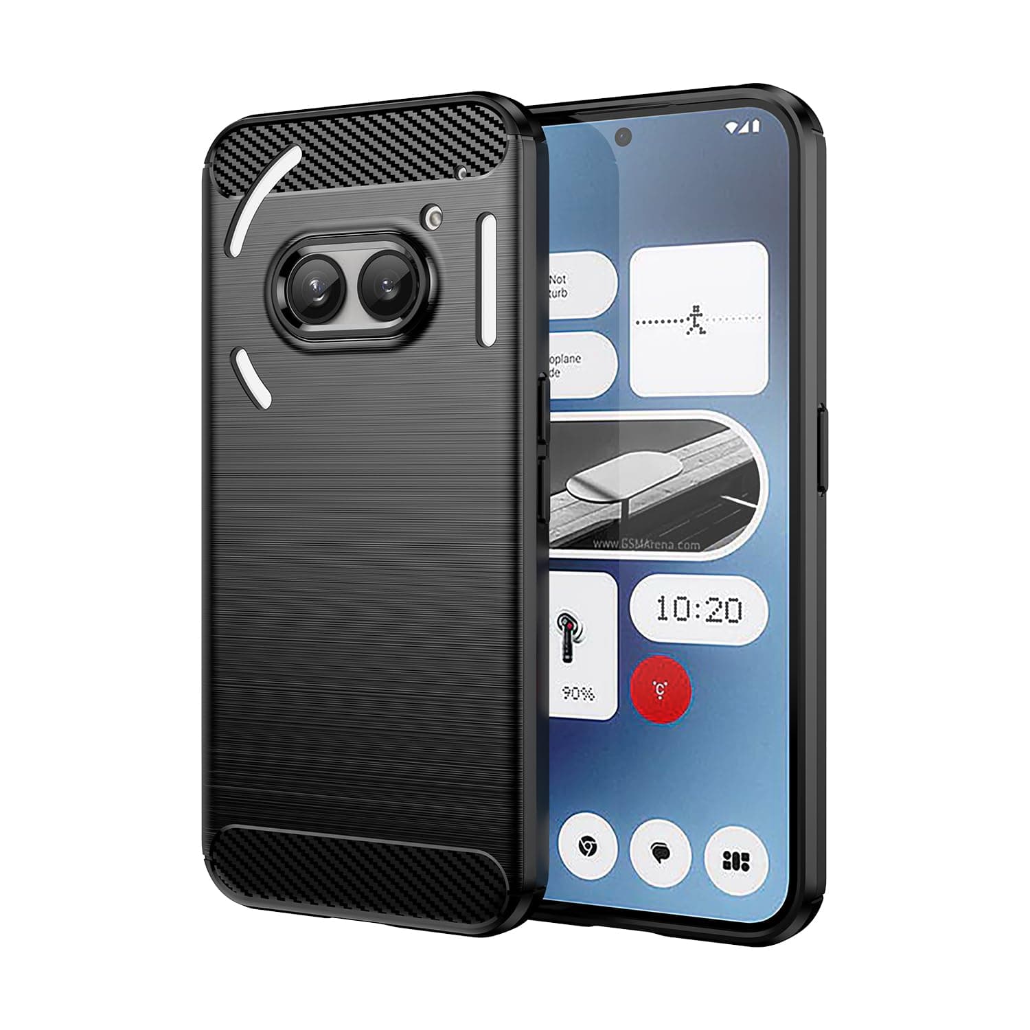 for Nothing Phone 2a Phone case, Shockproof, Scratch Resistant Carbon Fiber Jacket, Soft TPU,for Nothing Phone 2a case (Black)