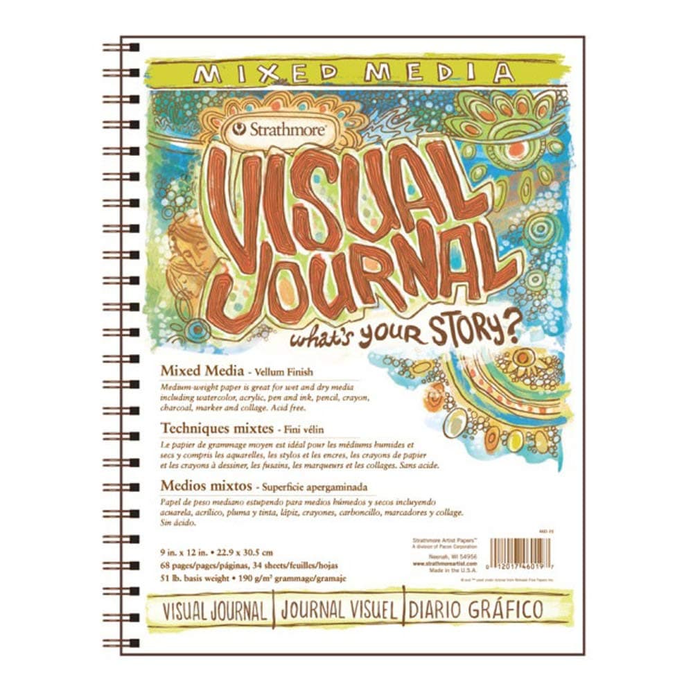 Strathmore Visual Journal Mixed Media Vellum 9-inch x 12-inch, 34 Sheets