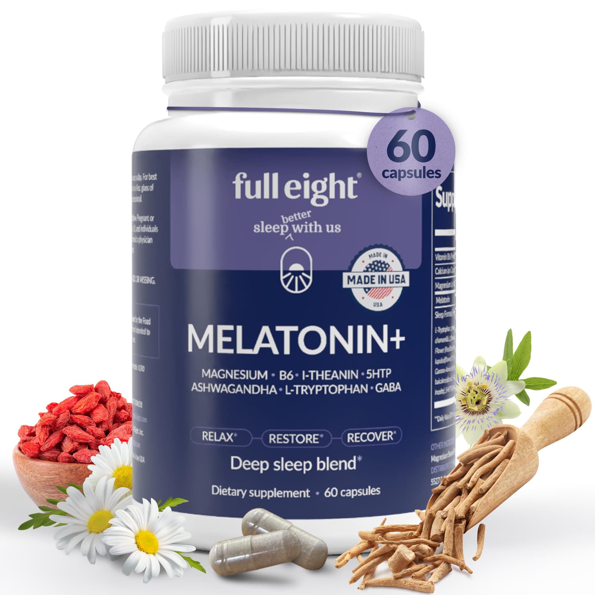 Full Eight Melatonin+ Fast Dissolve Melatonin Supplements 10mg – Sleep Aid Me...