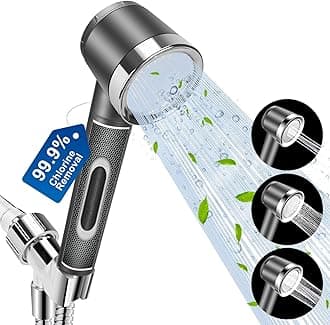 Luxsego Filtered Shower Head with Carbon Fiber Filter & KDF 55 Remove Chlorine, Water Softener Showerhead for Hard Water Built-in Calcium Sulfite Reduce Dry Skin, High Pressure Shower Wand with Hose