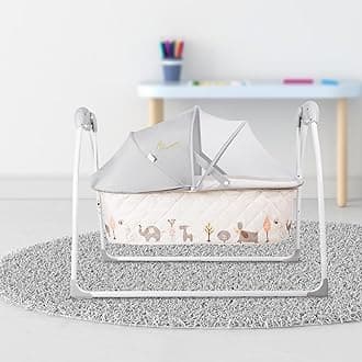 R for Rabbit Fabric Baby Cradle Automatic Swing With 5 Point Safety Harness, Remote Control, Mosquito Net, Soothing Musical, Extra Cushion, Kids Bassinet For Baby Age 0-2 Years (Cream)
