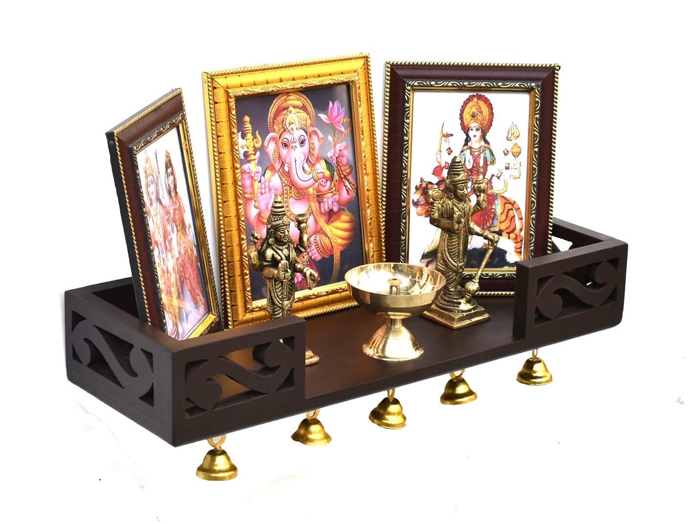 Pooja Mandir/Pooja Stand/Wooden Mandir/Devghar/Devara/Multipurpose Shelf/Small Temple for Office/House Temple