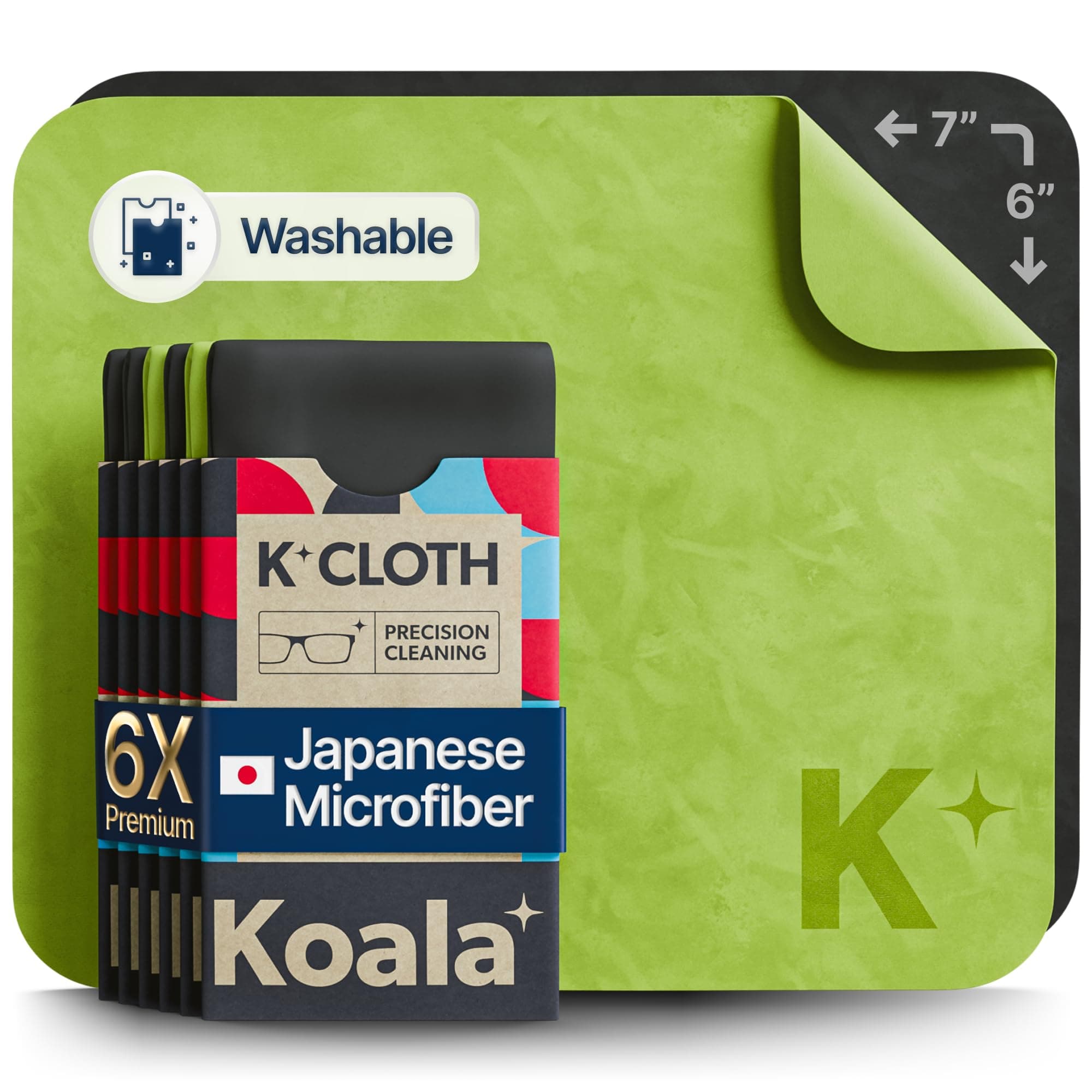 Koala Lifestyle Microfiber Cleaning Cloth | Clean Computer, Electronics, Glasses, TV, Digital Screen, Camera | Dust & Streak Free | Premium Optical Quality | Made in USA | XL 6"x7" Size - 6 Pack, Blue