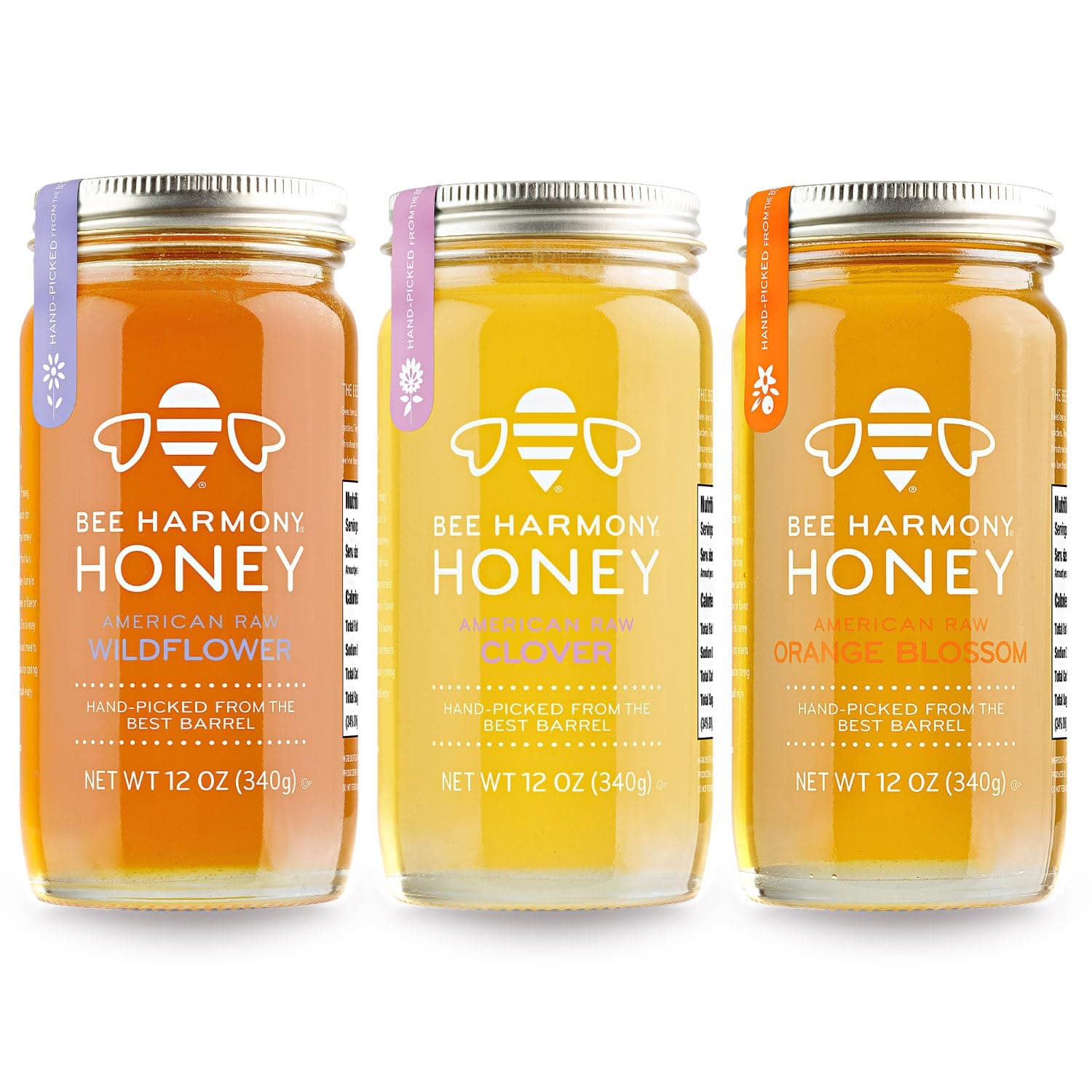 Honey 3 Pack Variety Pack, 36 Ounce (Clover, Wildflower and Orange Blossom)