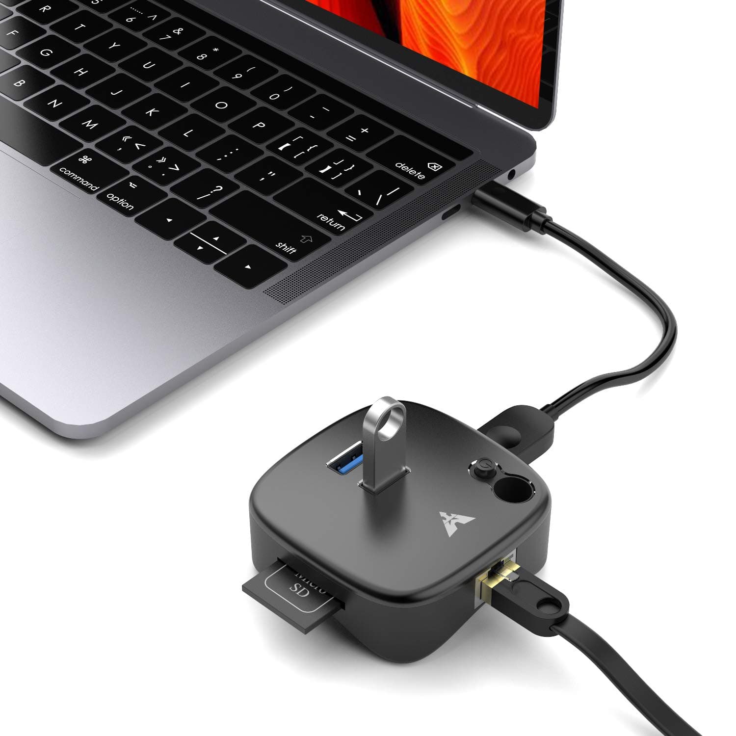 MAKETECH USB C to Ethernet Adapter, Type-C to RJ45 Gigabit Ethernet & USB 3.0 & SD/TF Card Reader Multi-Function Networking Docking for MacBook Pro 2017/2016, MacBook 2015/2016, ChromeBook Pixel, PC