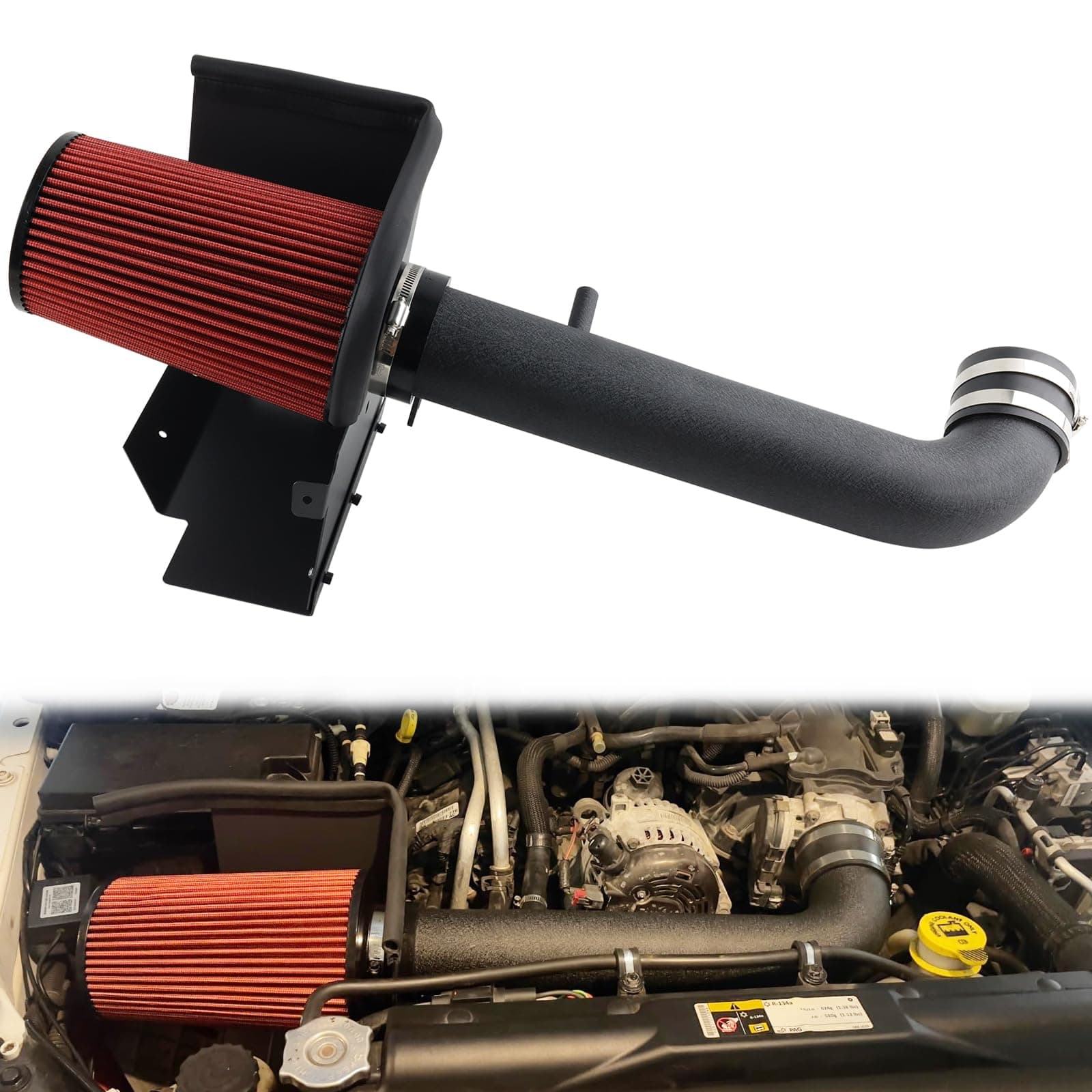 Cold Air Intake kit with Heat Shield Fit for 2012-2018 Jeep Wrangler JK 3.6L V6