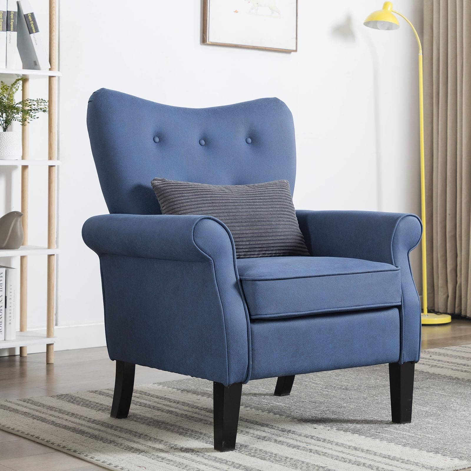 Blue Sofa Chair with Pillow