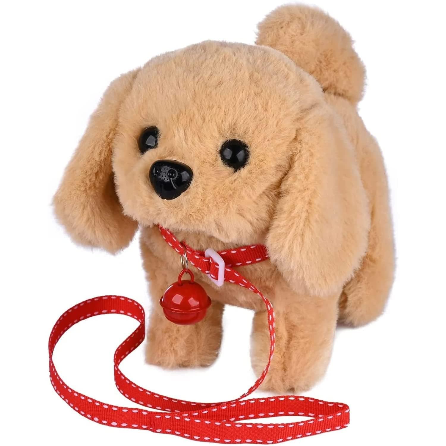 Xspring Plush Interactive Toy, Can Walking, Barking, Tail Wagging Interactive Dog Toys for Kids, Dog Stuffed Animals with Leash and Little Bell, Plush Toys for 2 3 4 Years Kids (Golden Retriever)