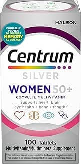Silver Women's Multivitamin for Women 50 Plus, Multivitamin/Multimineral Supplement with Vitamin D3, B Vitamins, Non-GMO Ingredients, Supports Memory and Cognition in Older Adults - 100 Ct