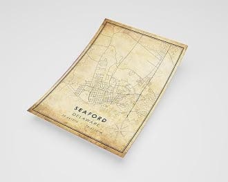 MG Global Rustic Poster of Seaford Delaware | 11x17 12x18 16x24 24x36 Vintage Unframed Print | Antique Hometown City Wall Art for Gift | Home Office Decor