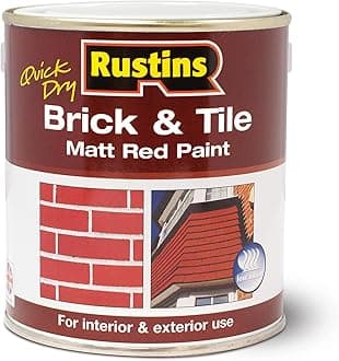 RUSTINS Quick Dry Brick and Tile Paint, Matt Red, 2.5L