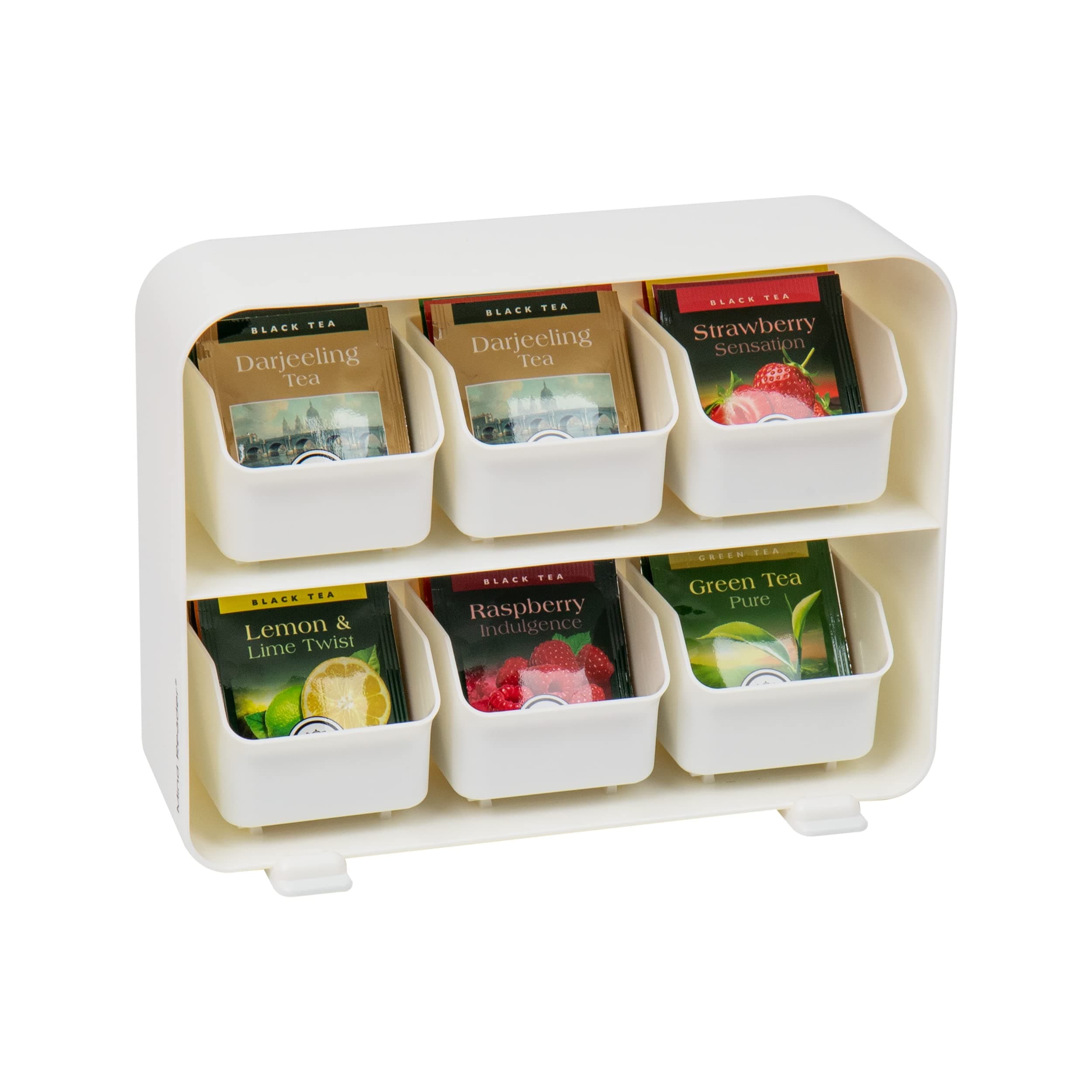 Mind Reader 6 Drawer Tea Bag Holder and Organizer, White