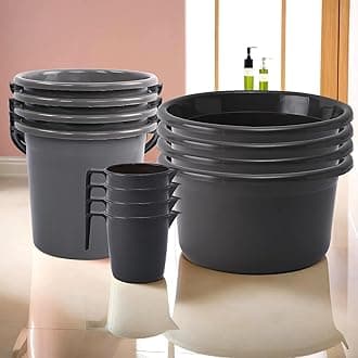 Kuber Industries Set of 12 Bathroom Combo Set | Bathing Set | Bathware Set | 4 Piece Tub-4 Piece Bucket & 4 Piece Mug Combo Set for Bathroom | Bathroom Accessories Set | Gray