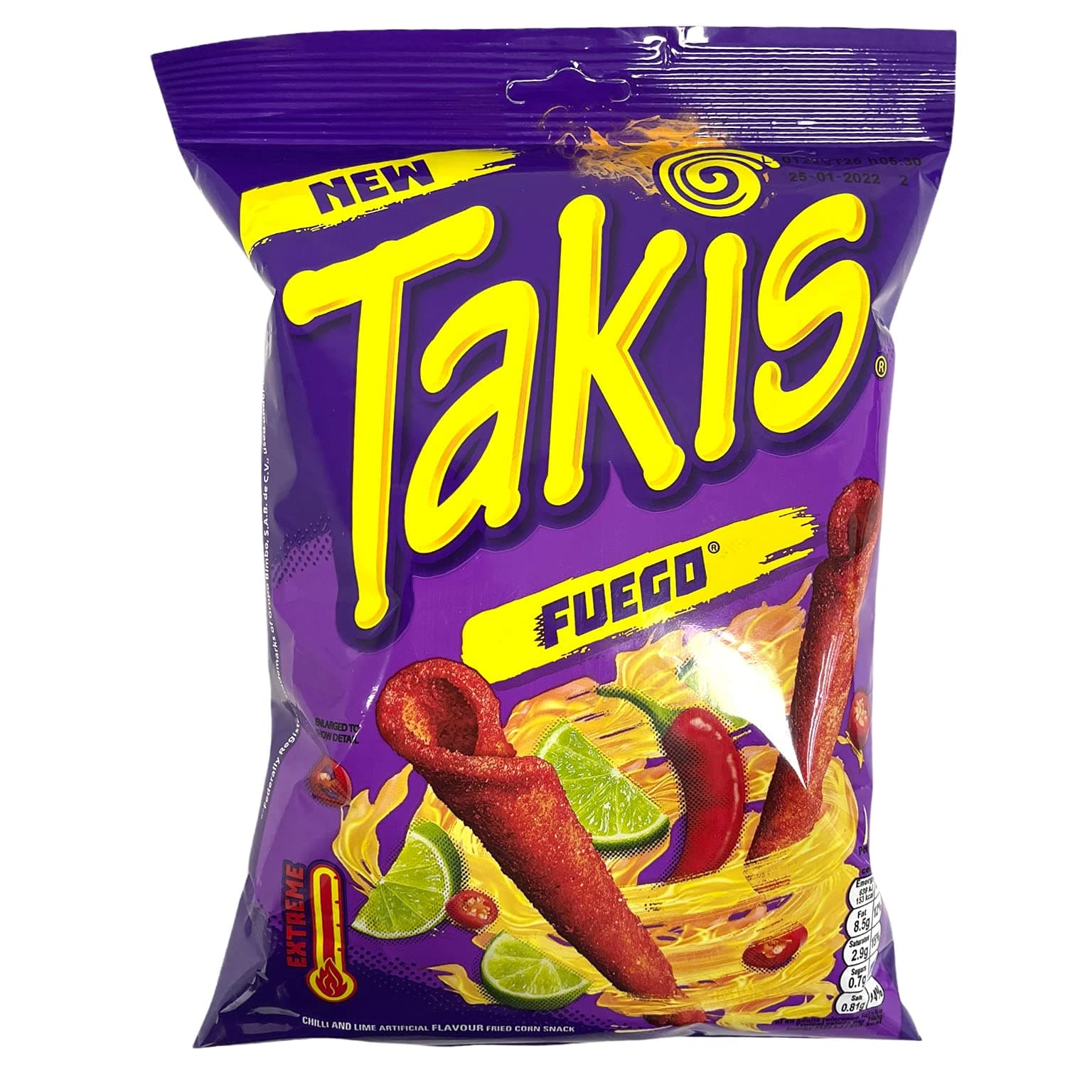 Takis Fuego Chilli and Lime Artificial Flavour Fried Corn Snack 180g