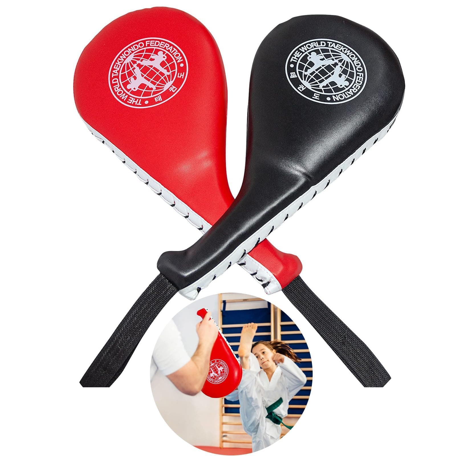 X spring Taekwondo Kick Pads, 2 PCS Durable Striking Pad Target, Striking Karate Martial Arts Training Target Pad, Martial Arts Training Equipment, Kickboxing Striking Target Pads for Youth, Adult