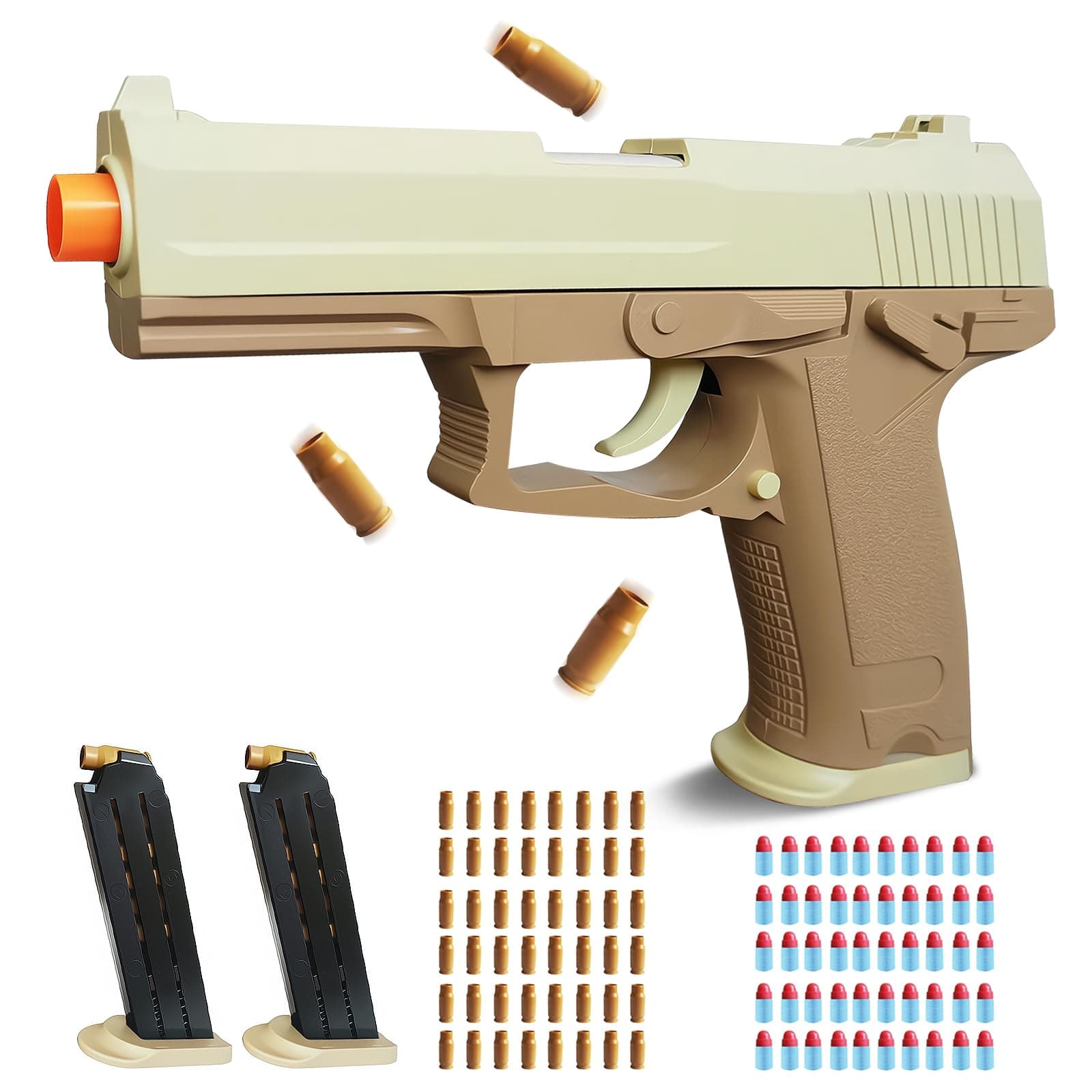 Tcxomino Soft Bullet Toy Gun - Foam Blaster with Shell Ejecting, Sturdy Toy Gun Gift Box for Christmas Halloween Birthday Present for Boys Girls Adults Age 3+